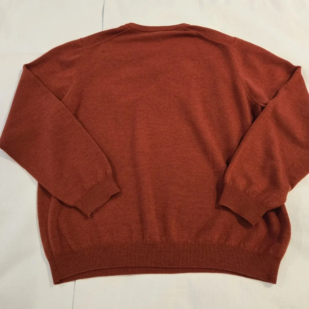 Brooks Brothers Men's Stretch‎ Merino Wool Blend Orange Brown Pullover Sweater L